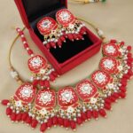 Kundan Choker Necklace With Earings Tika