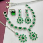American Diamond 💎 Necklace With Tops And Adjustable ring Combo…