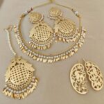 Jadau Pearl Necklace With Earings Tika And Hairpins Combo