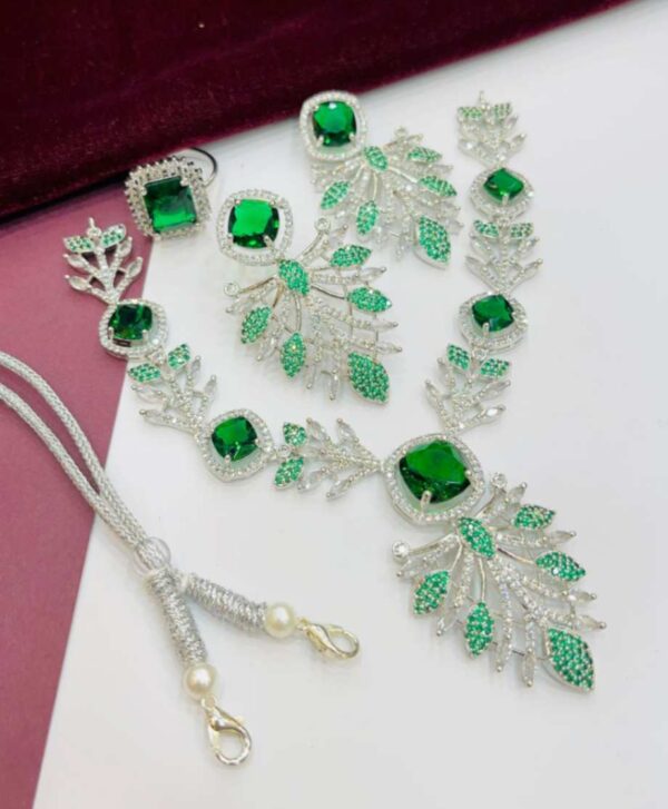 American Diamond Necklace With Tops And Adjustable ring💍Combo Original Korean💎