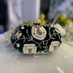 Bridal clutch Embroidered Round/Oval Box Clutch for Women's / Girls