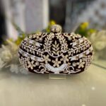 Bridal clutch Embroidered Round/Oval Box Clutch for Women's / Girls 🥳