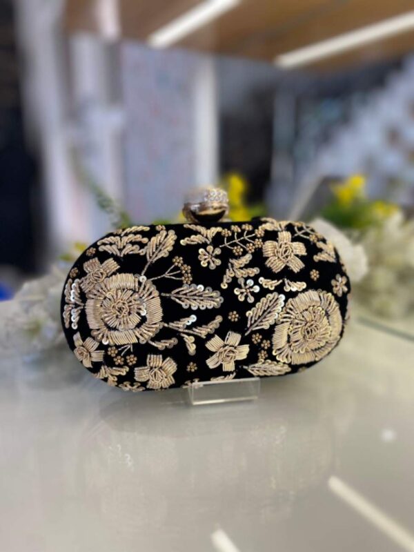 Bridal clutch Embroidered Round/Oval Box Clutch for Women's / Girls 🥳