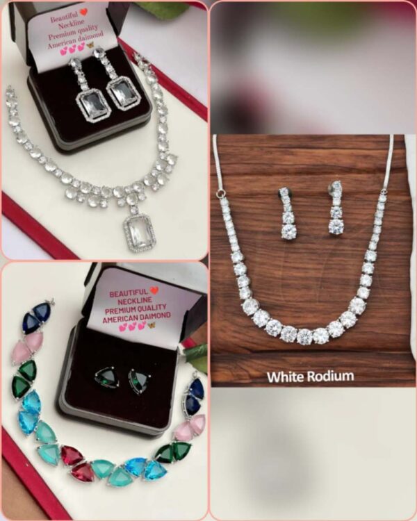 Neckline American diamond combo