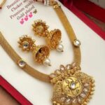 Gold Plated Necklace With Earings