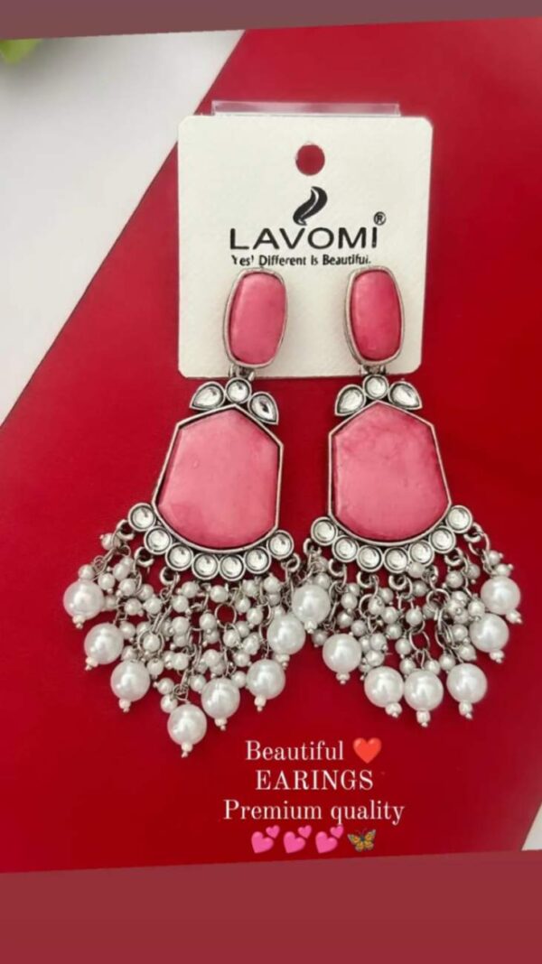 Big beads oxidised earrings