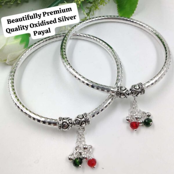 Oxidized Silver Payal