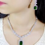 Stylish Diamond Necklace With Earings