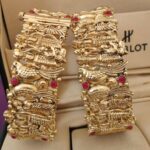 Gold Plated Antique Bangles Combo Pack