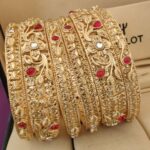 Gold Plated Antique Bangles Combo Pack
