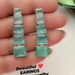American diamond long earrings