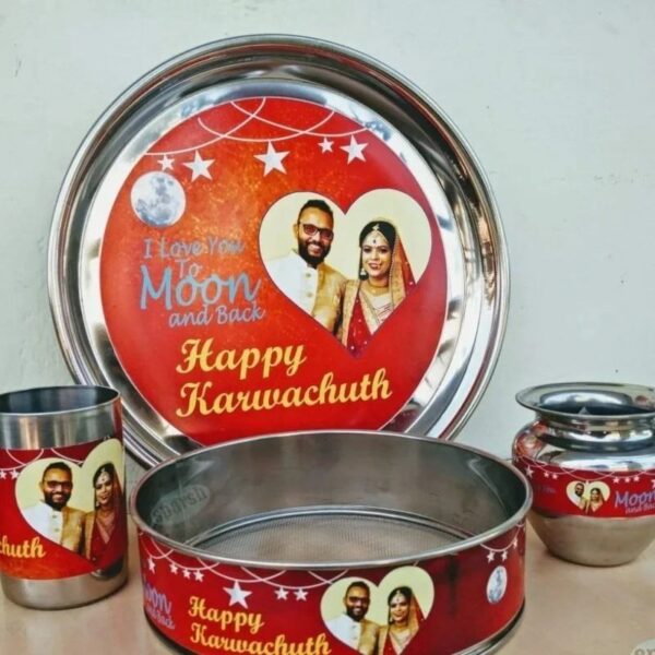 Karwa Chauth Special Velvet Thali Combo Set