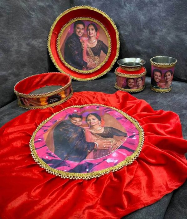 Karwa Chauth Special Velvet Thali Combo Set