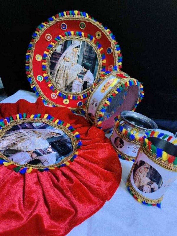 Karwa Chauth Special Velvet Thali Combo Set