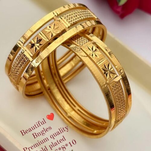 Gold Plated Bangles - 2'10