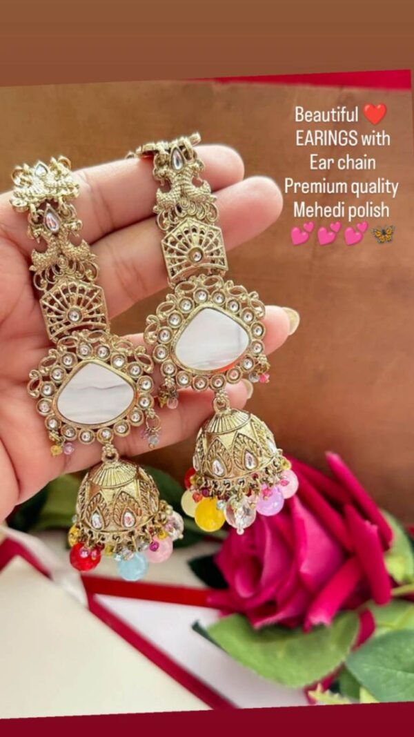 chain Mehedi polish earrings