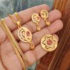 Oval Gold Look Pendant Set
