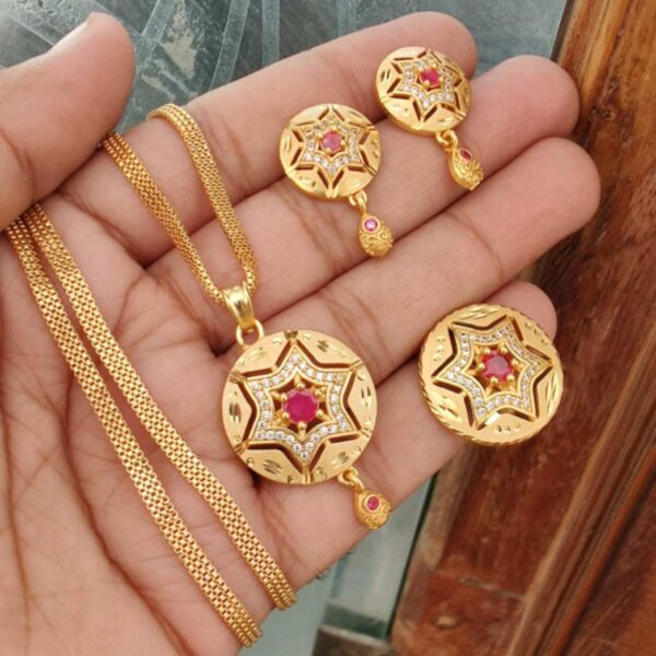 Star Gold Look Pendant Set