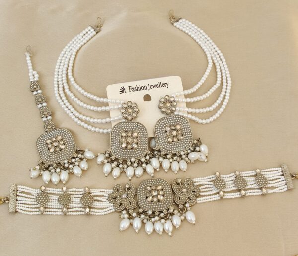 Beautifully Pakistani Necklace With Earrings With Earchain Combo