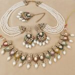Beautifully Pakistani Necklace With Earrings With Earchain Combo
