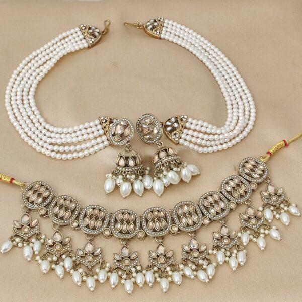 Beautifully Pakistani Necklace With Earrings With Earchain Combo