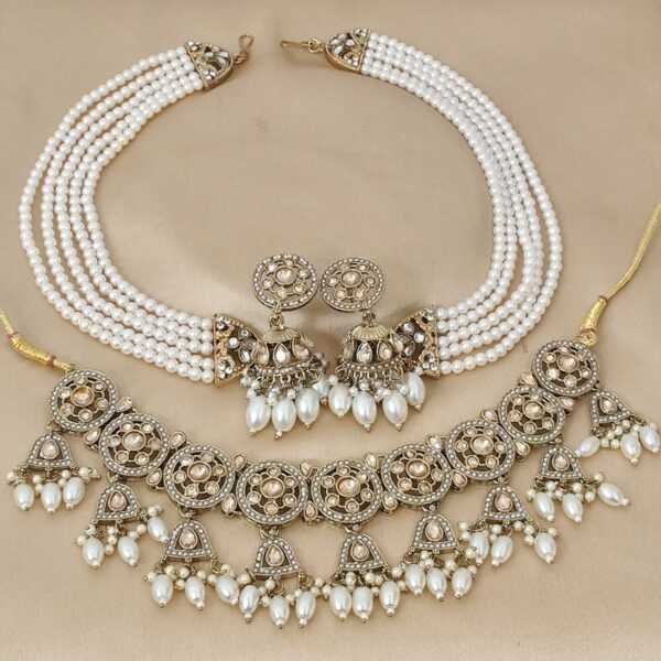 Beautifully Pakistani Necklace With Earrings With Earchain Combo