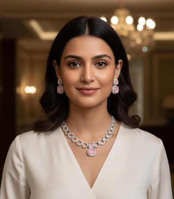 Dimond Necklace With With Beautiful Earrings