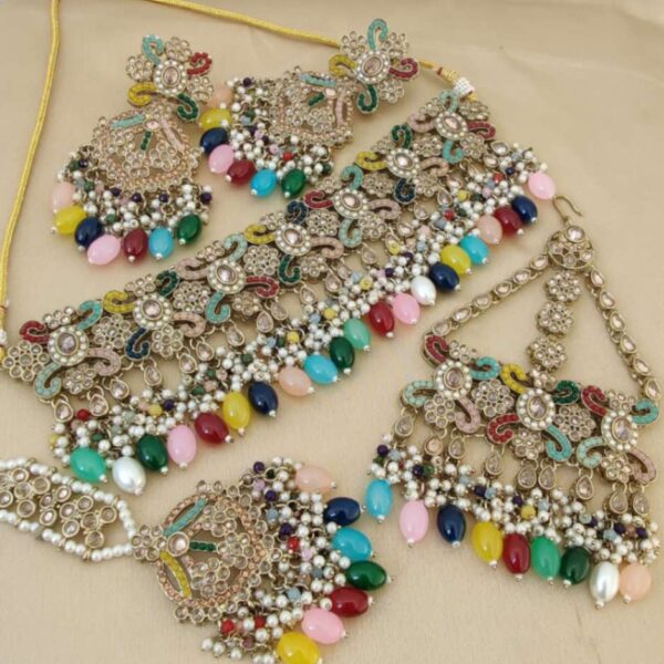 Necklace With Beautiful Earrings Tikka And Passa Combo