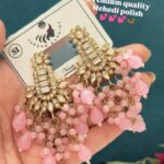 Beautiful earrings Mehndi polish