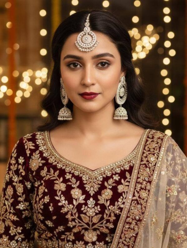 Pakistani Jumkie Earrings And Tikka