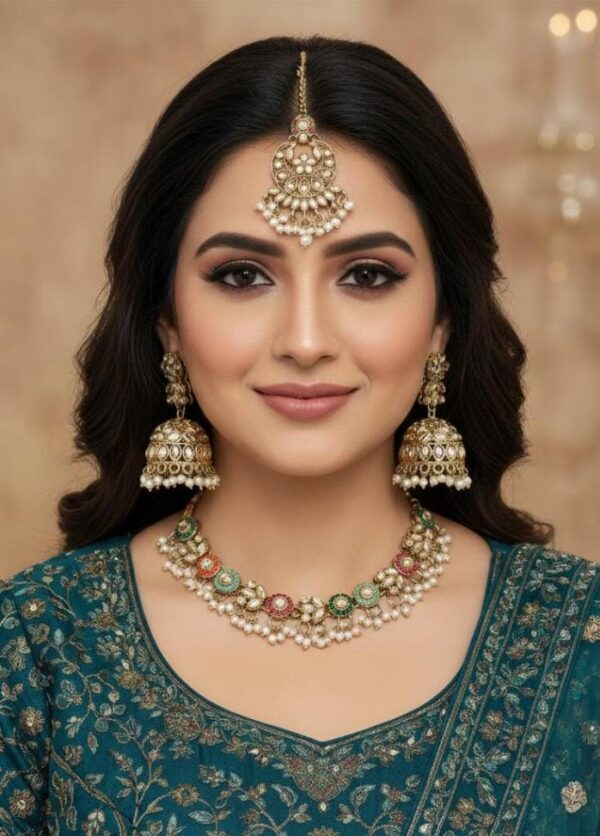 Pakistani Necklace With Beautiful Earrings Tikka