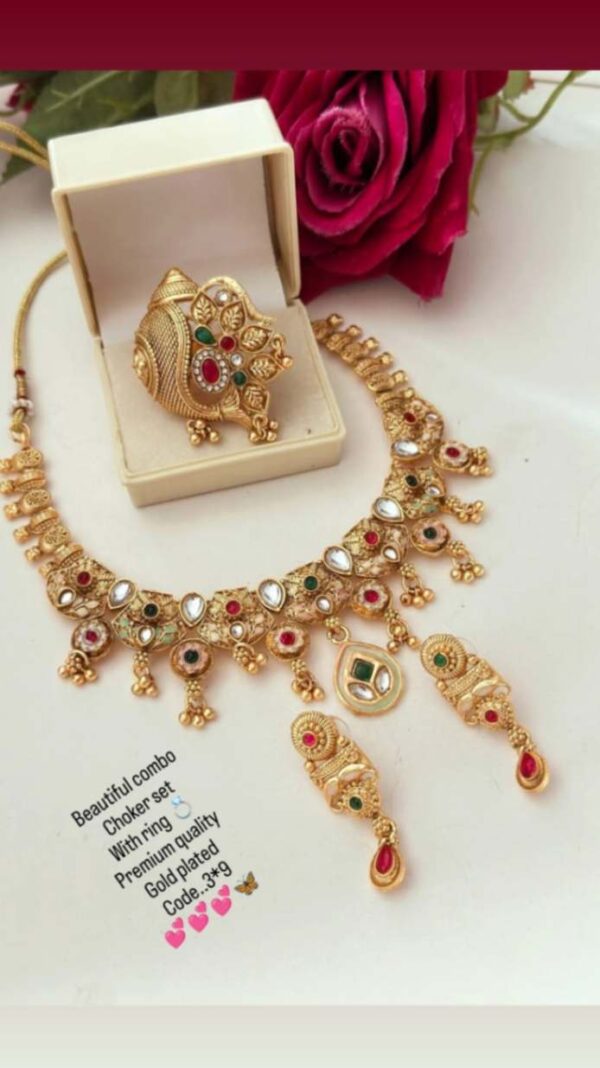 Beautiful combo choker set with ring
