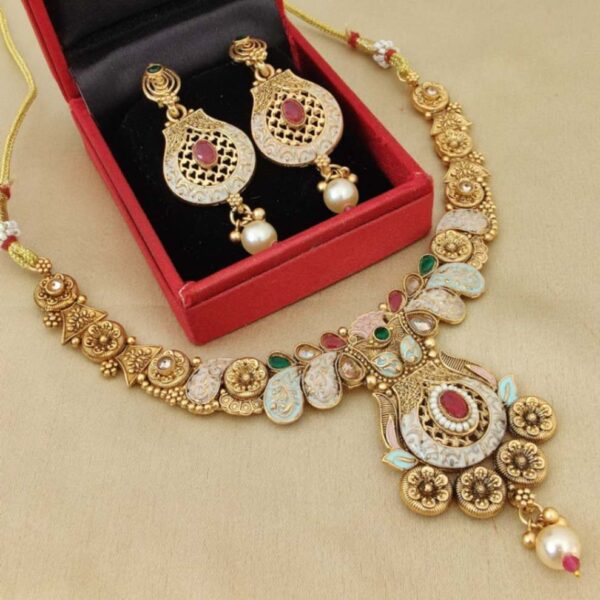 Gold plated Necklace with Earrings
