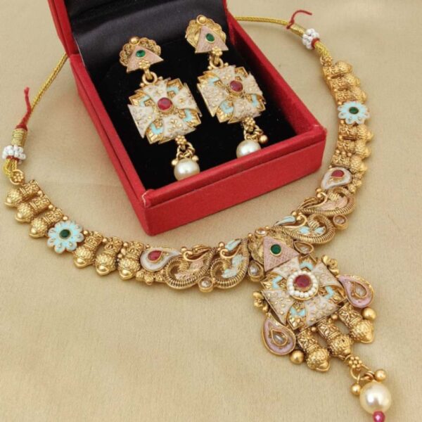 Gold plated Necklace with Earrings