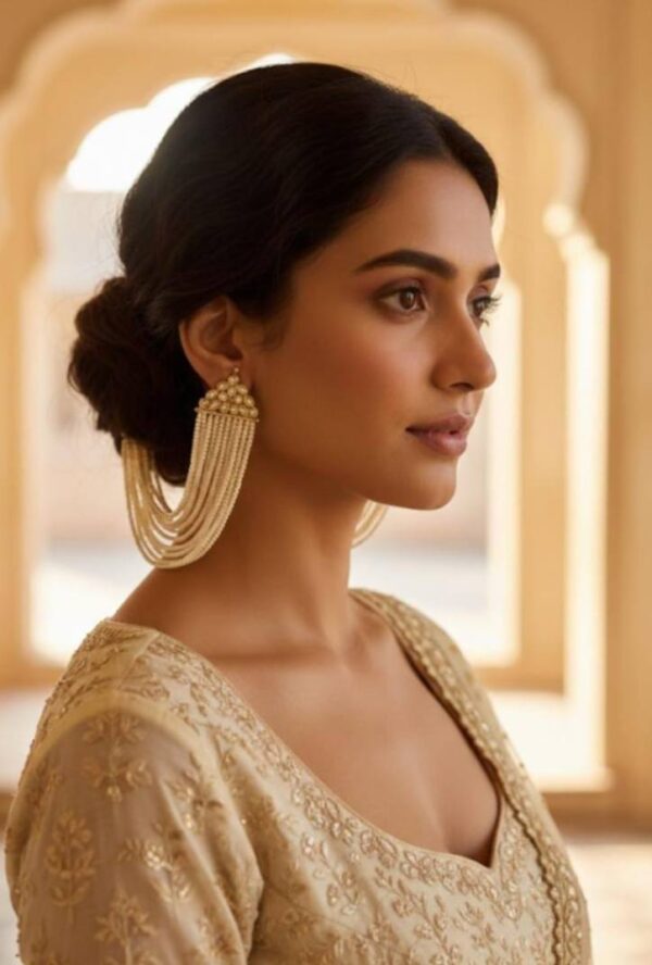 Earrings with Attached Earchain