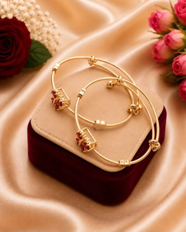 Royal Aaria Gold Plated Adjustable Bangles
